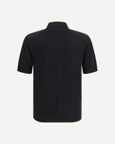 Polo Shirt with embroidered patch - BLACK | Base Blu