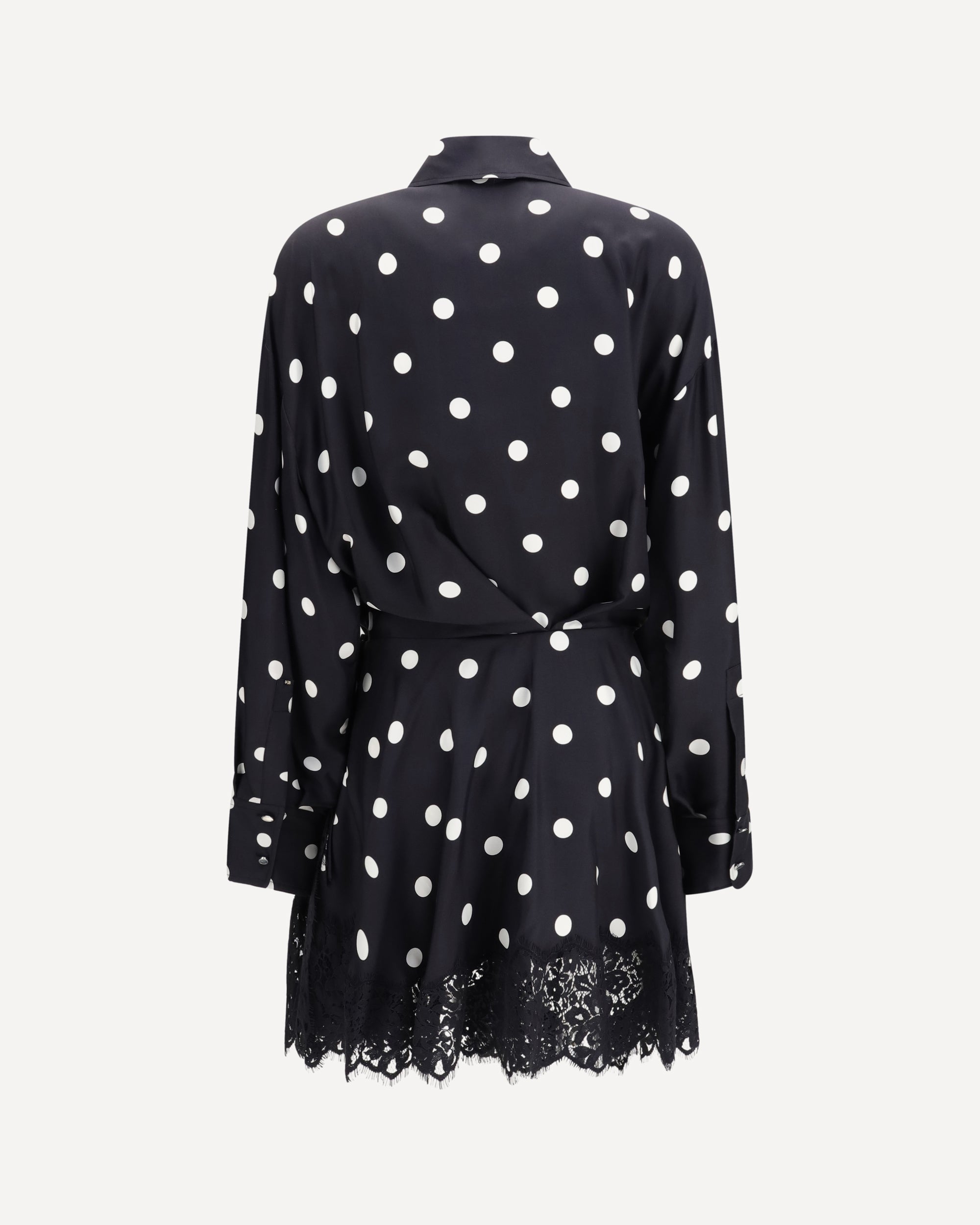 MAX MARA SPORTMAX Polka dot lace Dress with drawstring BLACK | Base Blu MAX MARA SPORTMAX Polka dot lace Dress with drawstring BLACK | Base Blu