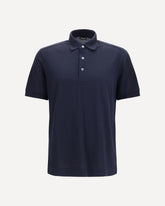 Polo in cotone e seta - BLU | Base Blu