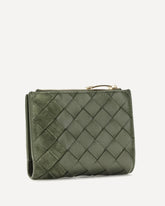 Bifold Intrecciato Wallet - GREEN | Base Blu