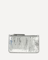 Porta Carte metallizzato - ARGENTO | Base Blu