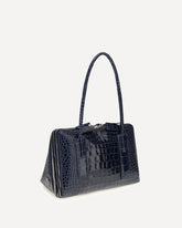 L’altra di Milano crocodile-effect Shoulder Bag - BLUE | Base Blu