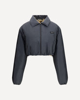 Technical fabric and shearling windbreaker Jacket - GREY | Base Blu