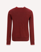 V-Neck merino wool Cardigan - BORDEAUX | Base Blu
