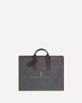 Garment Bag in techno fabric and leather - GREY | Base Blu