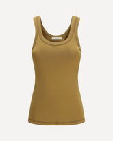 Top in cotone a costine - MARRONE | Base Blu