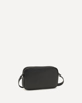 Grained leather Crossbody Bag with zip - BLACK | Base Blu