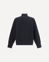 Felpa a collo alto con stampa leopardo - NERO | Base Blu