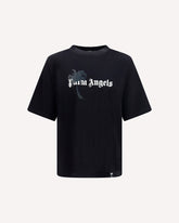 Palm Drift cotton T-shirt - BLACK | Base Blu