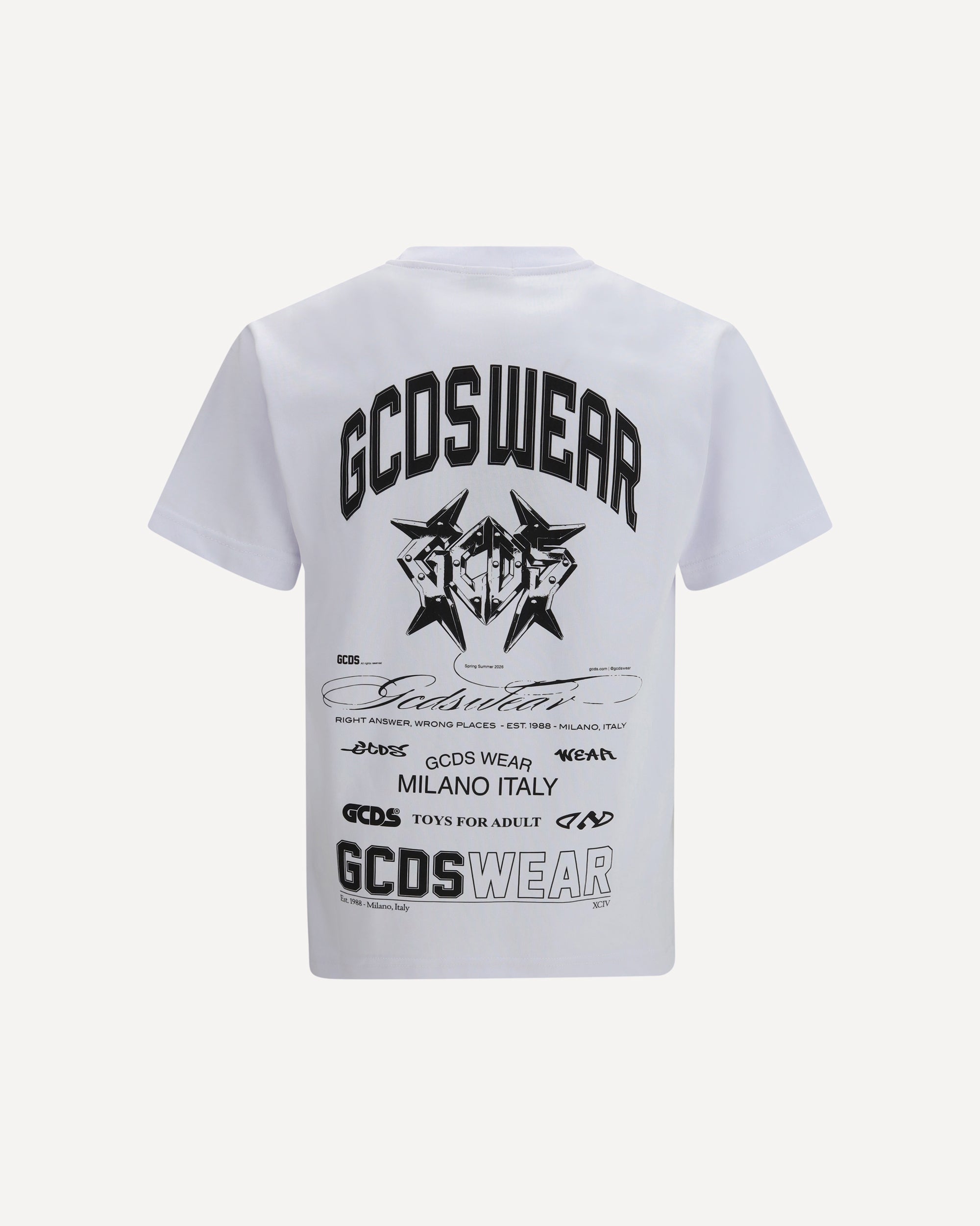 GCDS History print cotton T-shirt WHITE | Base Blu