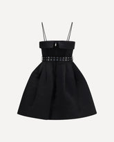 Short satin Dress with a full skirt - BLACK | Base Blu