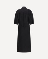 Asymmetric silk shirt Dress - BLACK | Base Blu