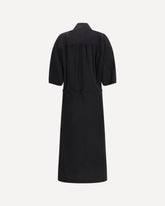 Asymmetrical silk shirt Dress - BLACK | Base Blu