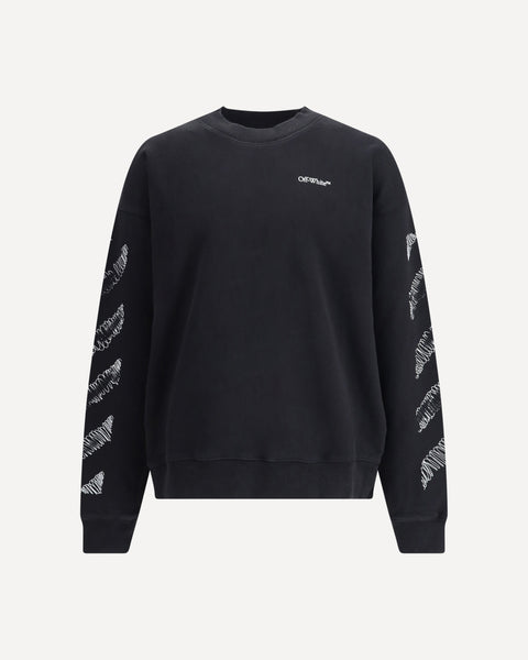 OFF-WHITE Scribble Diag Skate Crewneck BLACK | Base Blu