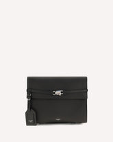 Calf-leather Shoulder Bag - BLACK | Base Blu