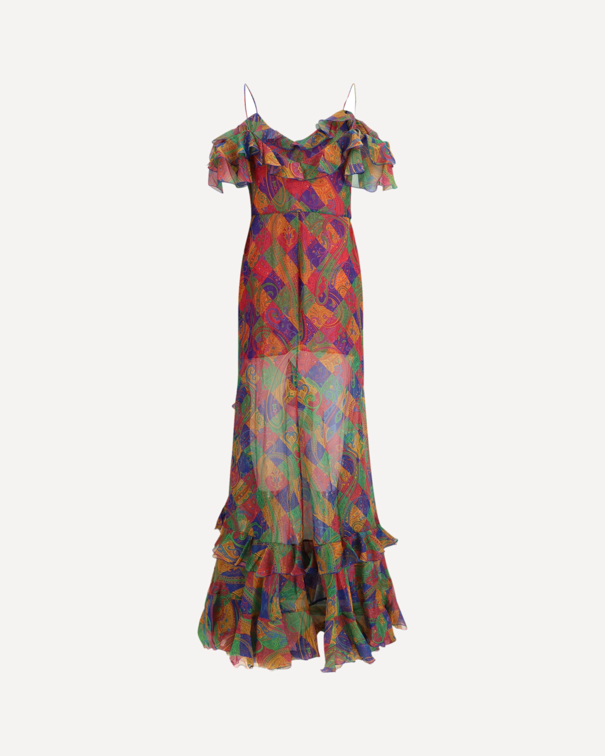 etro maxi dress Printed crepe maxi dress - black