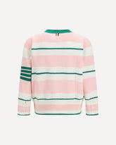Classic stripe seed stitch V Neck Cardigan - MULTICOLOUR | Base Blu