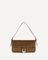 Borsa a Spalla Harlow in suede - MARRONE | Base Blu