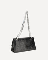 Kira suede Shoulder Bag with turn-lock detail - BLACK | Base Blu