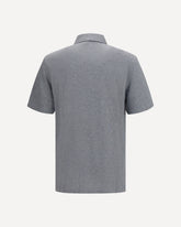 Cotton jersey Polo with shirt collar - GREY | Base Blu