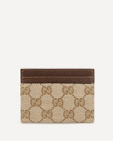GG Monogram Card Holder with logo plaque - BEIGE | Base Blu