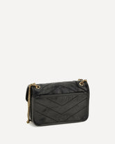 Mini Niki leather Shoulder Bag - BLACK | Base Blu