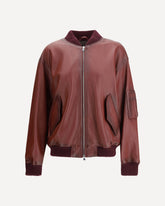 Leather bomber Jacket - BORDEAUX | Base Blu