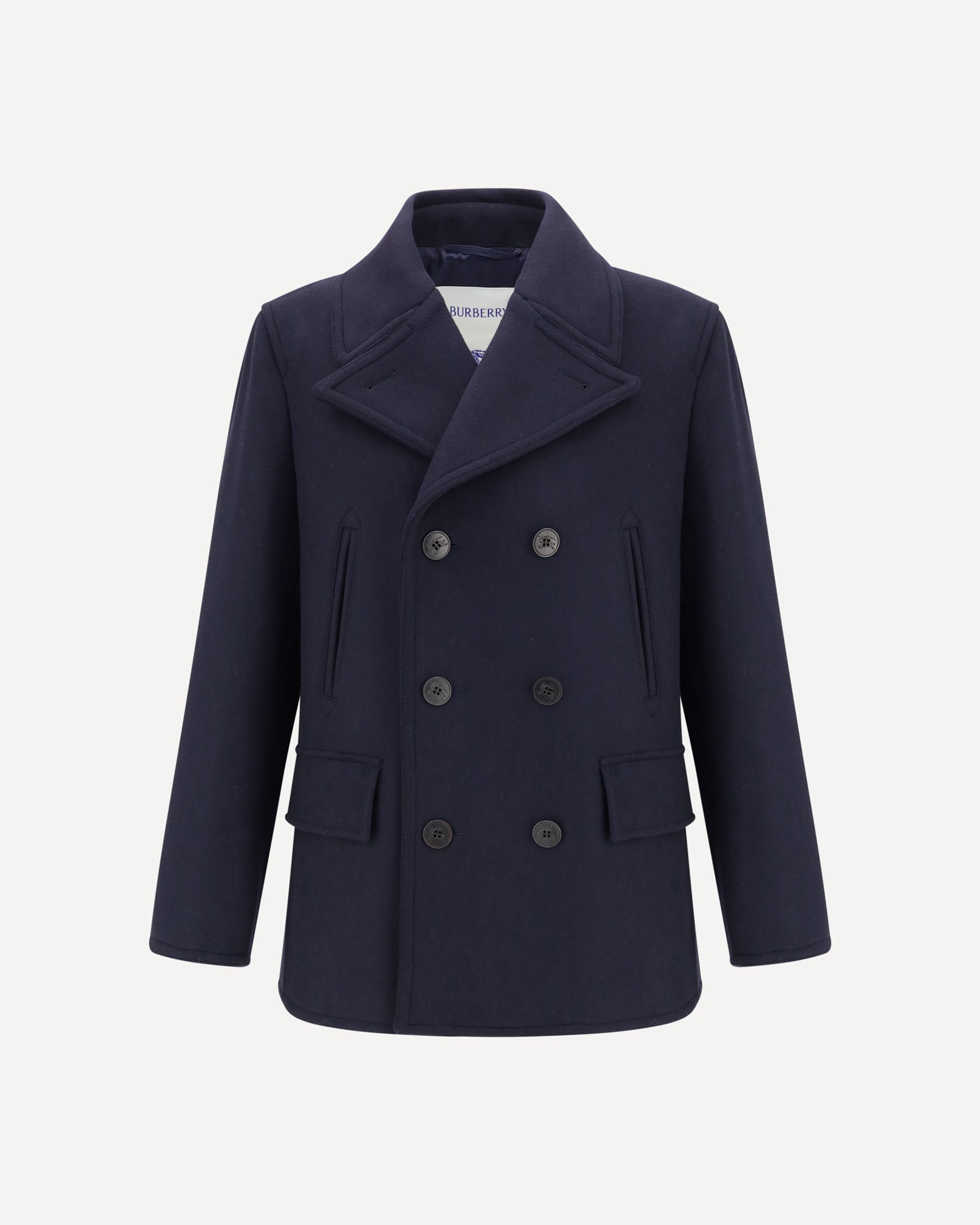 BURBERRY Wool Pea coat BLUE Base Blu