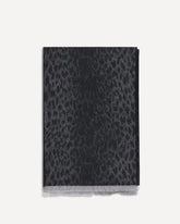 Leopard-print wool Scarf with monogram - GREY | Base Blu