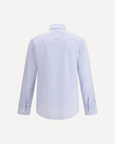 Camicia in cotone a righe con logo Pegaso ricamato sul petto - MULTICOLORE | Base Blu