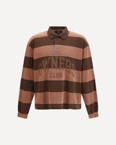 Striped Owners Club rugby Polo - BROWN | Base Blu