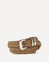 Leather woven Belt - BEIGE | Base Blu