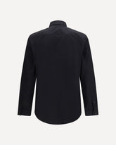 Cotton Shirt with Check trims - BLACK | Base Blu
