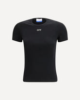 Off Stamp Rib Basic T-shirt - BLACK | Base Blu