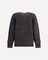 Crew neck Sweater with button closure - BROWN | Base Blu