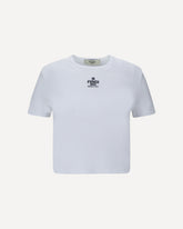 Cotton T-shirt with logo - WHITE | Base Blu