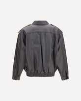 Charlie Ares leather Bomber Jacket - BLACK | Base Blu