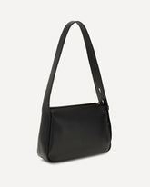 Small Romy pebbled leather Shoulder Bag - BLACK | Base Blu
