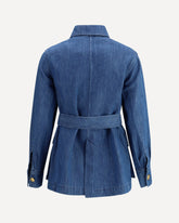 Belted Denim Jacket - BLUE | Base Blu