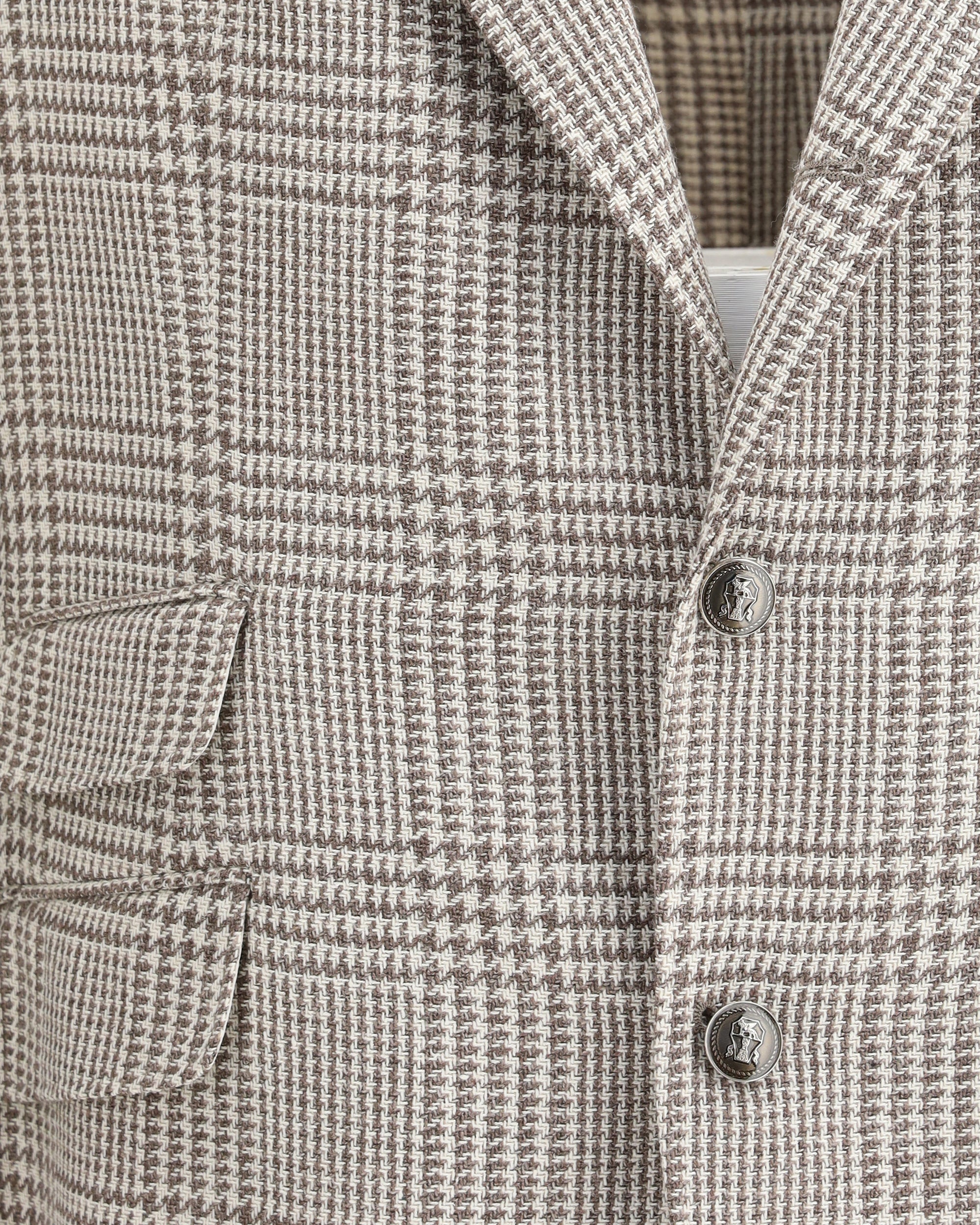 BRUNELLO CUCINELLI Prince of Wales Blazer BEIGE | Base Blu