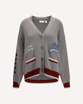 College Varsity Knit Cardigan - GREY | Base Blu