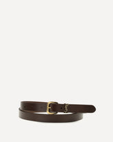 Cassandre rectangular Buckle Belt - BROWN | Base Blu