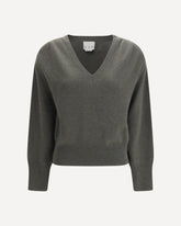 V-neck cashmere Sweater - GREEN | Base Blu