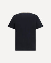 Cotton T-shirt with Check Trims - BLACK | Base Blu