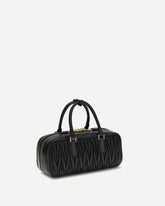 Matelassé leather Arcadie Handbag - BLACK | Base Blu