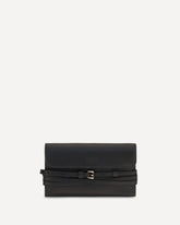 Leather Wallet with buckle detail - BLACK | Base Blu