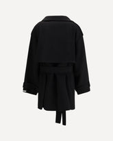 Short wool Trench Coat - BLACK | Base Blu