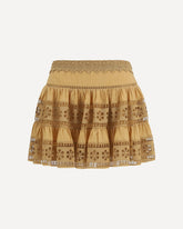 Lea short Skirt in cotton voile - BROWN | Base Blu