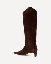 Wally Western suede Tall Boots - BROWN | Base Blu
