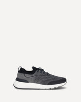 Techno cotton knit Sneakers runners - GREY | Base Blu